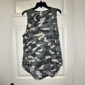 Lululemon vented sculpted tank top in heritage camo green